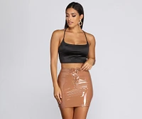 Strappy Satin Crop Top