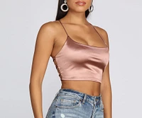 Strappy Satin Crop Top