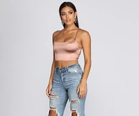 Strappy Satin Crop Top