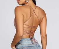 Strappy Satin Crop Top