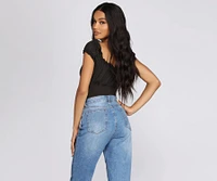 Be Honest Ruched Tie Front Top