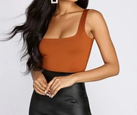 Trendy Square Neck Tank Top