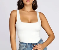 Square Neck Tank Bodysuit