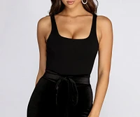 Ponte Knit Square Neck Bodysuit
