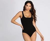 Ponte Knit Square Neck Bodysuit