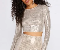 Stunner Sequins Crop Top