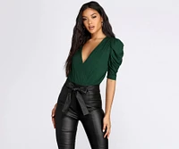 Power Puff Sleeve Bodysuit