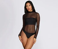 Mock Neck Polka Dot Bodysuit