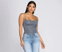 Glitz And Glimmer Cowl Neck Bodysuit