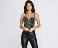 Seductive Snake Print Bodysuit