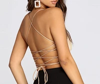 Strappy Satin Crop Top