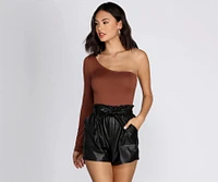 One Sleeve Knit Bodysuit