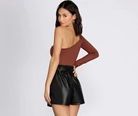 One Sleeve Knit Bodysuit