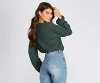 Loving Knit Wrap Front Bodysuit