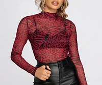 Forever Fierce Printed Mesh Bodysuit
