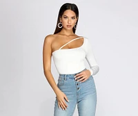 Slinky Knit One Shoulder Bodysuit