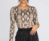 Fierce And Fab Snake Print Bodysuit