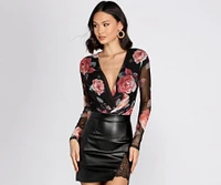 Fresh Floral Mesh Bodysuit