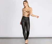Velvet Cowl Neck Bodysuit
