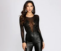 Mesh Me More Floral Bodysuit