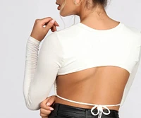 Open Back Ruched Crop Top