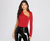 Asymmetric One Shoulder Bodysuit