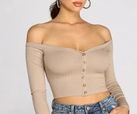 Off The Shoulder Ribbed Top