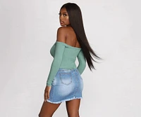 Off The Shoulder Ribbed Top