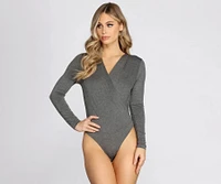 Wrapped Basics Surplice Bodysuit