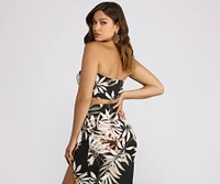 Tropical Palm Leaf Tube Top