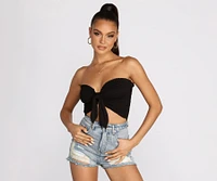 Smocked Tie Front Tube Top
