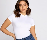 Mock Neck Cap Sleeve Bodysuit