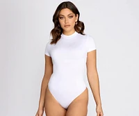 Mock Neck Cap Sleeve Bodysuit