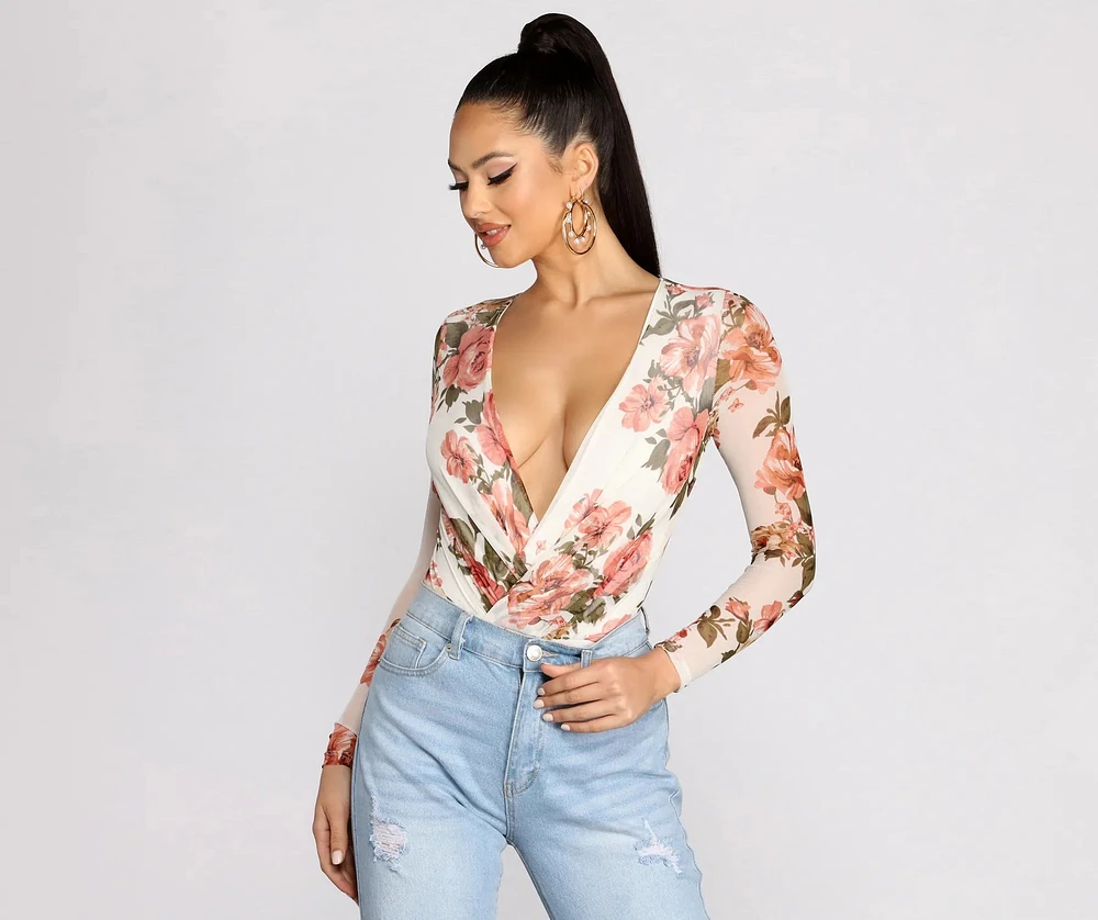 Fresh Floral Mesh Bodysuit