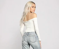Off The Shoulder Ribbed Top