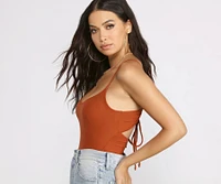Open Back Scoop Neck Bodysuit