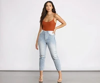 Open Back Scoop Neck Bodysuit