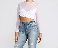 All Eyes on You Mesh Crop Top