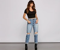 Ribbed Open Lace-Up Back Crop Top