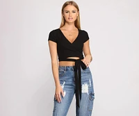 Tied To Basics Ribbed Crop Top
