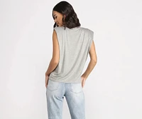 Crew Neck Basic Muscle Tee