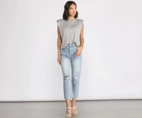 Crew Neck Basic Muscle Tee