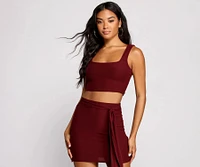Classic Chic Wide Strap Crop Top