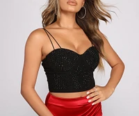 All that Shine Heat Stone Mesh Bustier