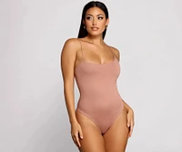 Keeping Knit Basic Asymmetrical Strap Bodysuit