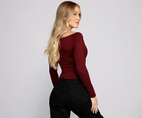 Keeping Knit Basic Surplice Wrap Top