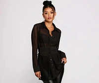 Chic And Sheer Mesh Tunic