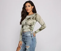 Tie Dye Jersey Knit Crop Top