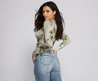 Tie Dye Jersey Knit Crop Top
