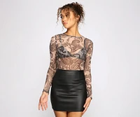 Pretty Paisley Mesh Crop Top